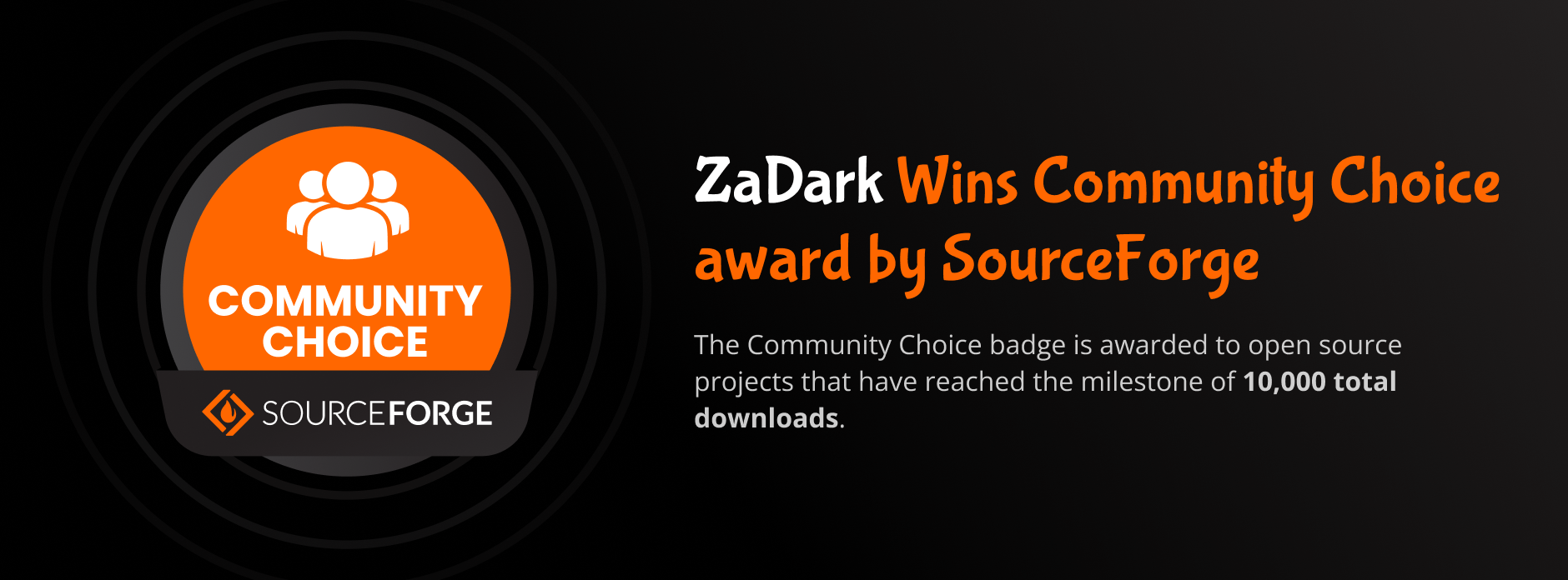 Community Choice award by SourceForge